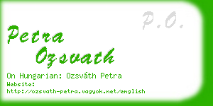 petra ozsvath business card